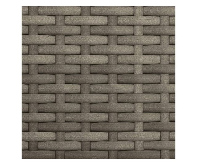 3 személyes szürke polyrattan kerti kanapé baldachinnal/székkel