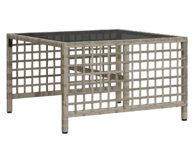 3 részes szürke polyrattan kerti sarokkanapészett párnákkal