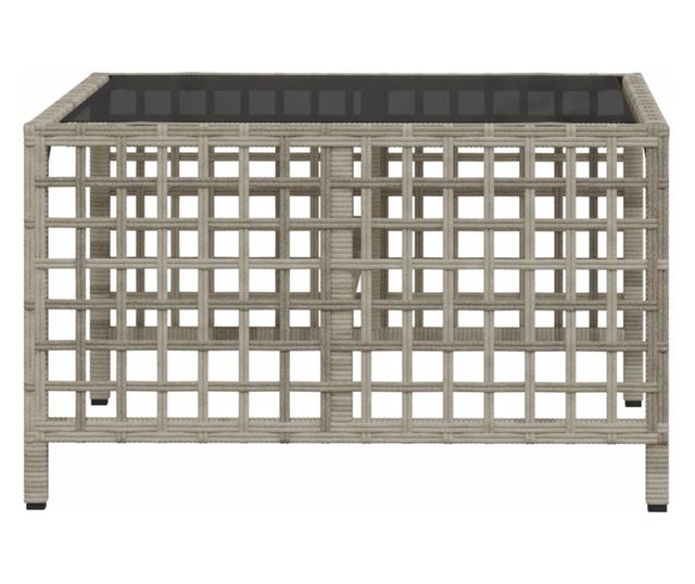 3 részes szürke polyrattan kerti sarokkanapészett párnákkal