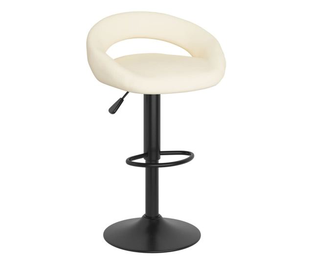 Barski stoli, 2 kosa, kremni, žamet