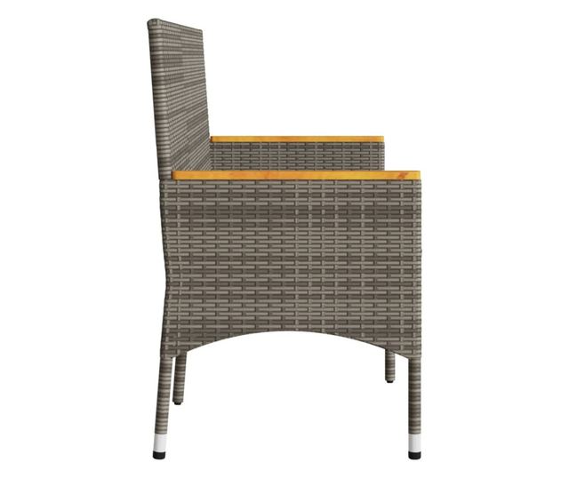 3 személyes szürke polirattan kerti pad párnákkal