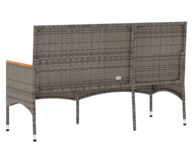 3 személyes szürke polirattan kerti pad párnákkal