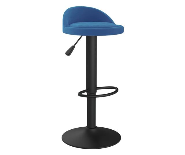 Barski stoli, 2 kosa, modri, žamet