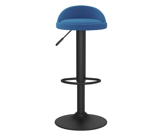 Barski stoli, 2 kosa, modri, žamet