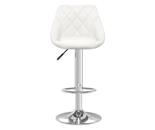 Barski stol, belo, umetno usnje