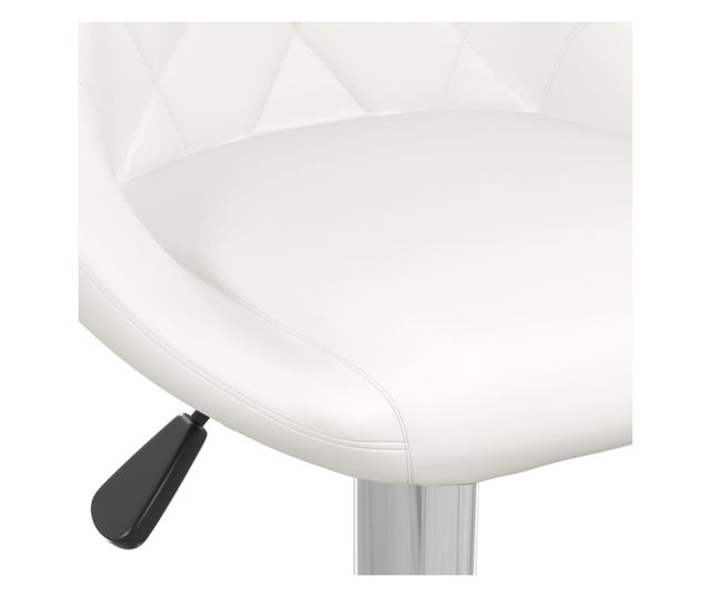 Barski stol, belo, umetno usnje