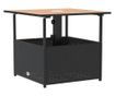 fekete polyrattan kerti asztal napernyőlyukkal 55x55x46,5 cm