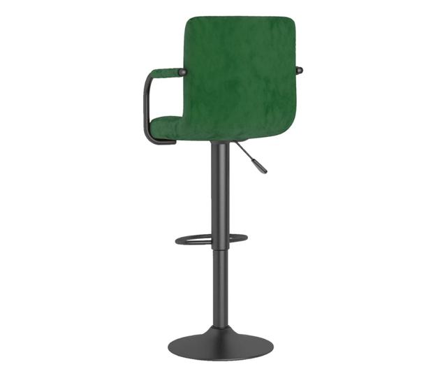 Barski stoli, 2 kosa, temno zeleni, žamet