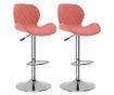 Barski stoli, 2 kosa, roza, žamet