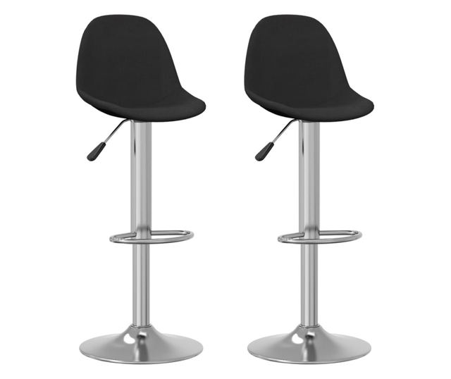 Barski stoli, 2 kosa, črni, tekstilni material