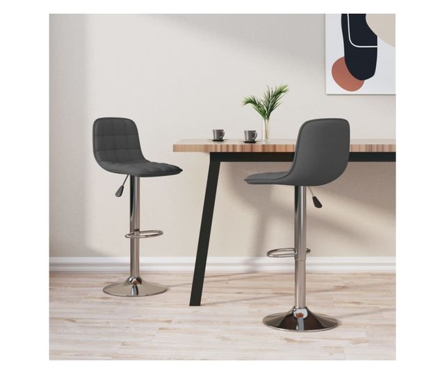 Barski stoli, 2 kosa, temno sivi, blago