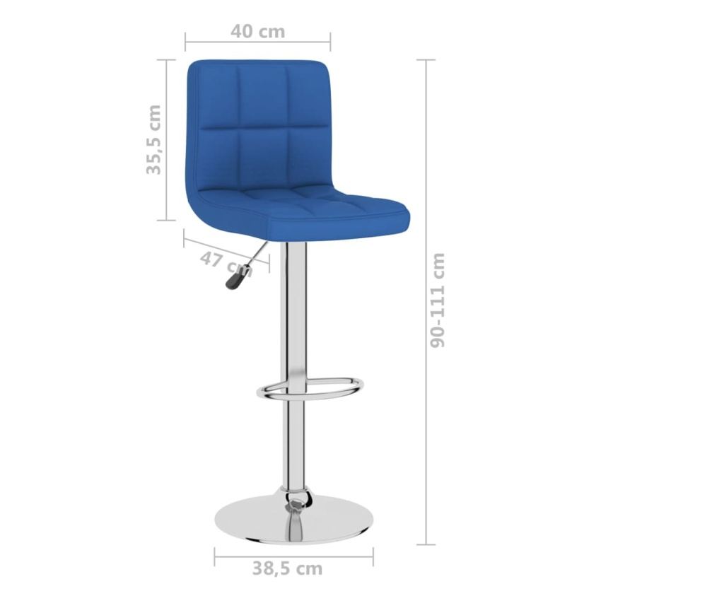 Barski stol, moder, tekstilni material - 8