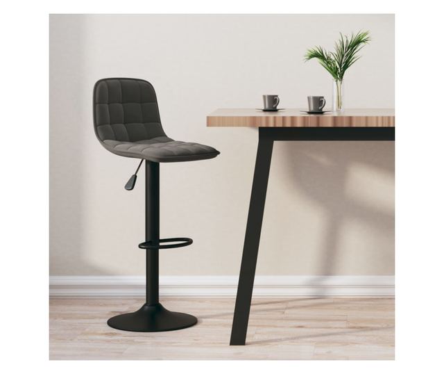 Barski stol, temno siv, žamet