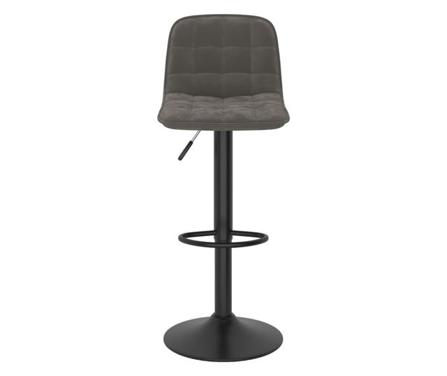 Barski stol, temno siv, žamet