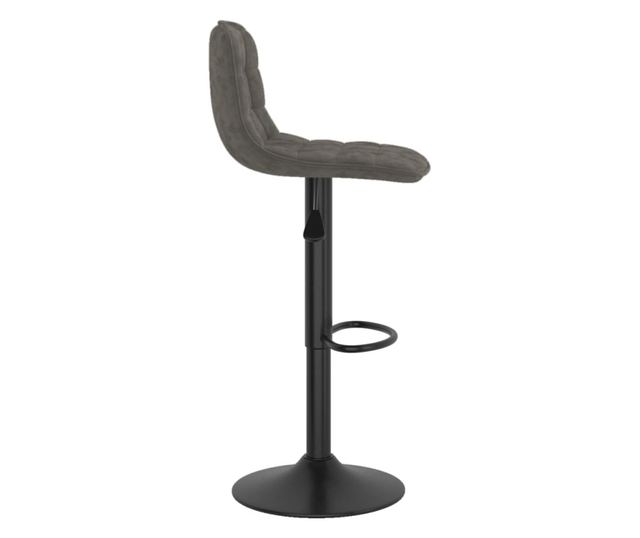 Barski stoli, 2 kosa, temno siva, žamet