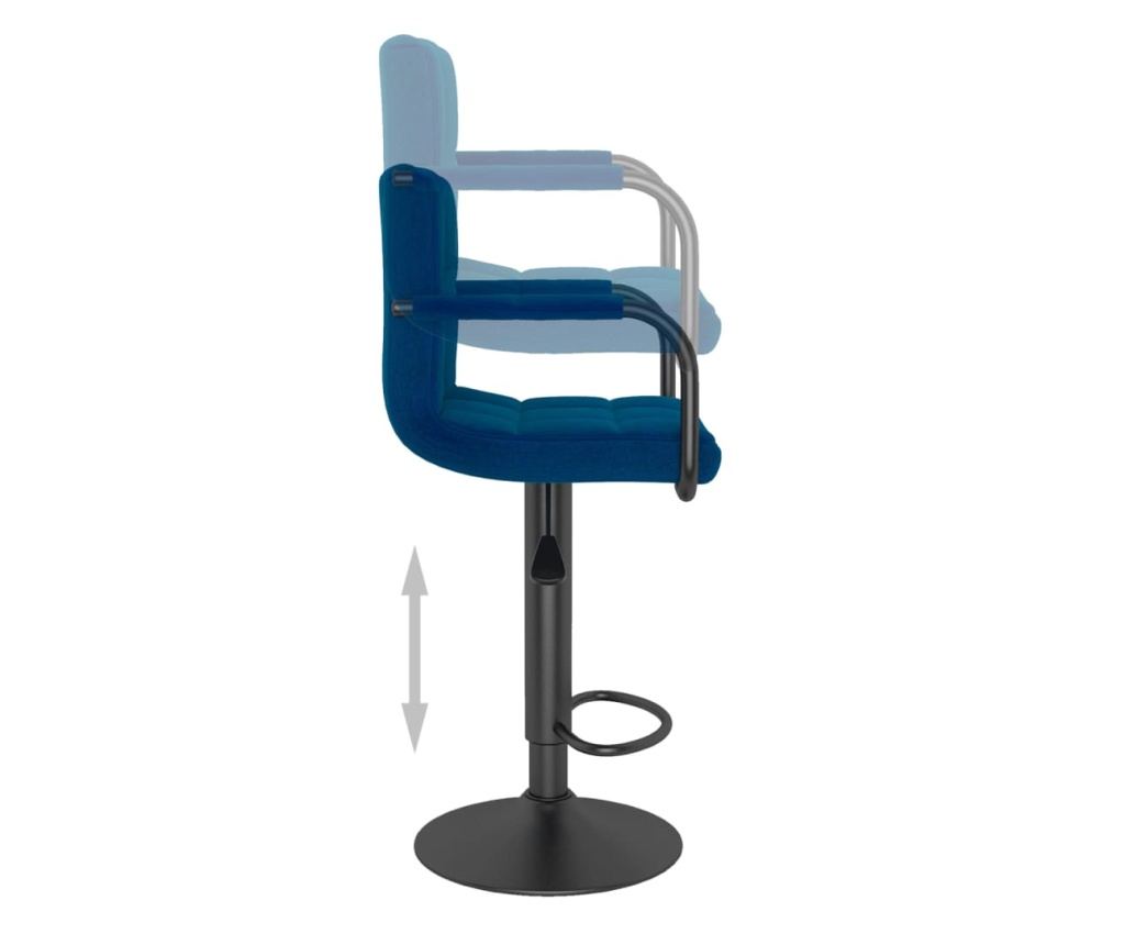 Barski stol, moder, tekstilni material - 6