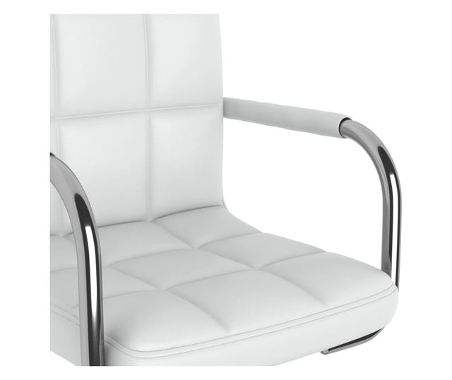 Kuhinjski stol, bel, umetno usnje