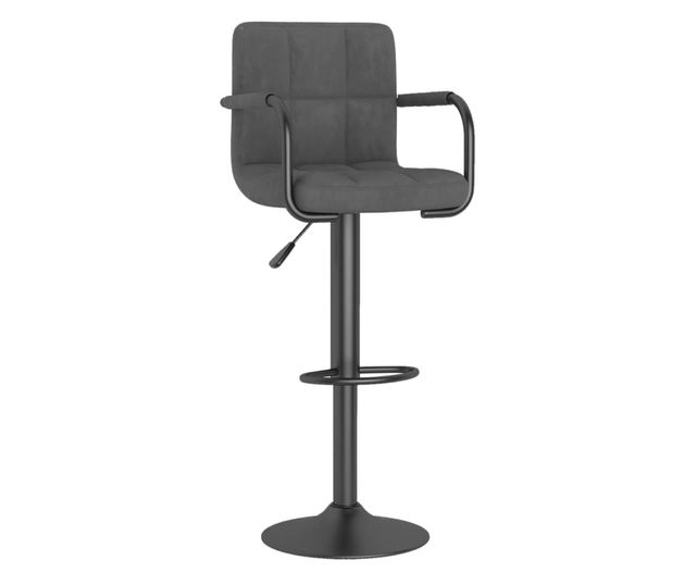 Barski stoli, 2 kosa, temno siva, žamet