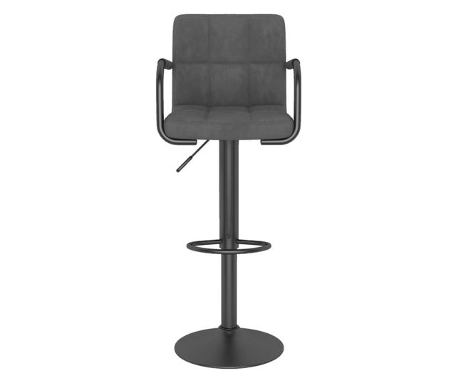 Barski stoli, 2 kosa, temno siva, žamet