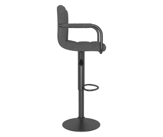 Barski stoli, 2 kosa, temno siva, žamet