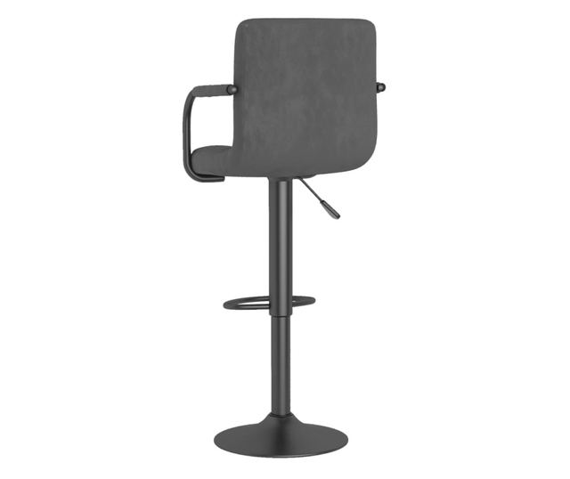 Barski stoli, 2 kosa, temno siva, žamet