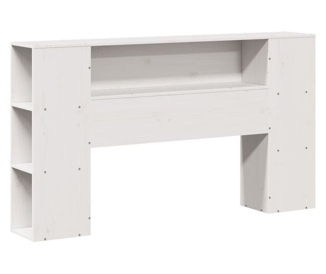 fehér tömör fenyőfa fejtámla tárolóval 135 cm