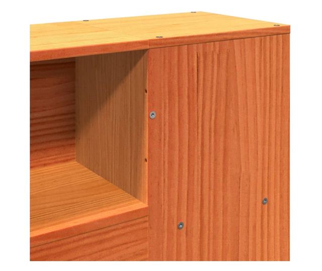 viaszbarna tömör fenyőfa fejtámla tárolóval 200 cm