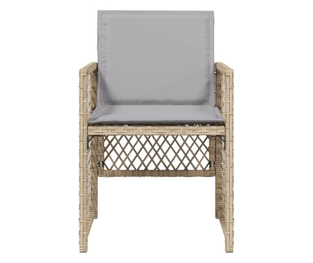 4 db vegyes bézs polyrattan kerti szék párnával