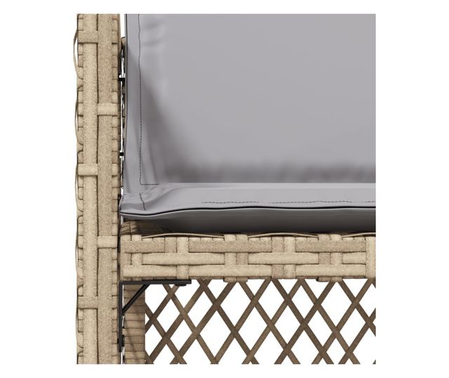 4 db vegyes bézs polyrattan kerti szék párnával