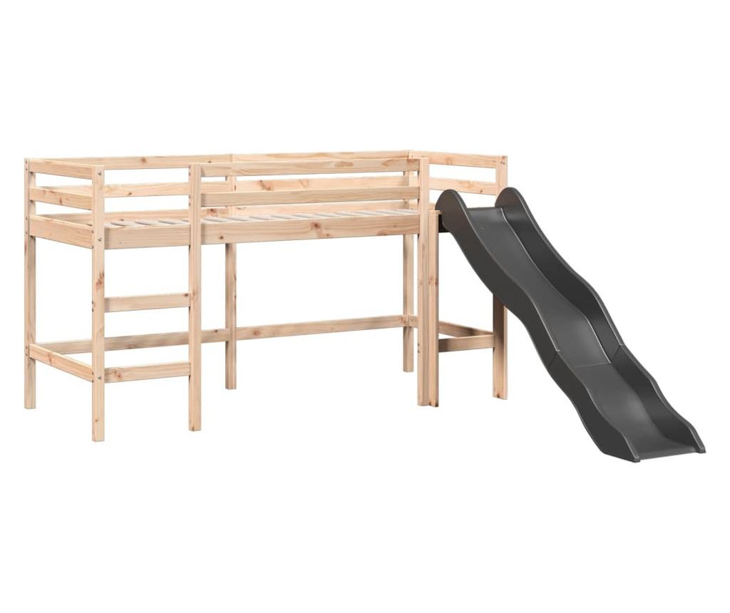 tömör fenyőfa gyerek galériaágy matrac nélkül 80 x 200 cm - 3