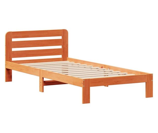 viaszbarna tömör fenyőfa ágy matrac nélkül 75 x 190 cm