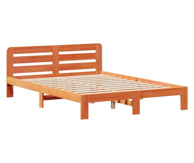 viaszbarna tömör fenyőfa ágy matrac nélkül 120 x 190 cm