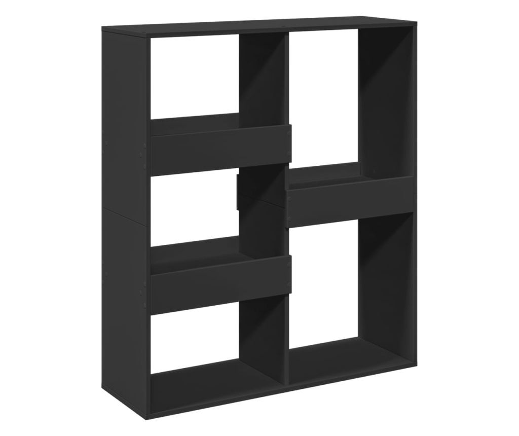 fekete térelválasztó könyvszekrény 100 x 33 x 115 cm - 2