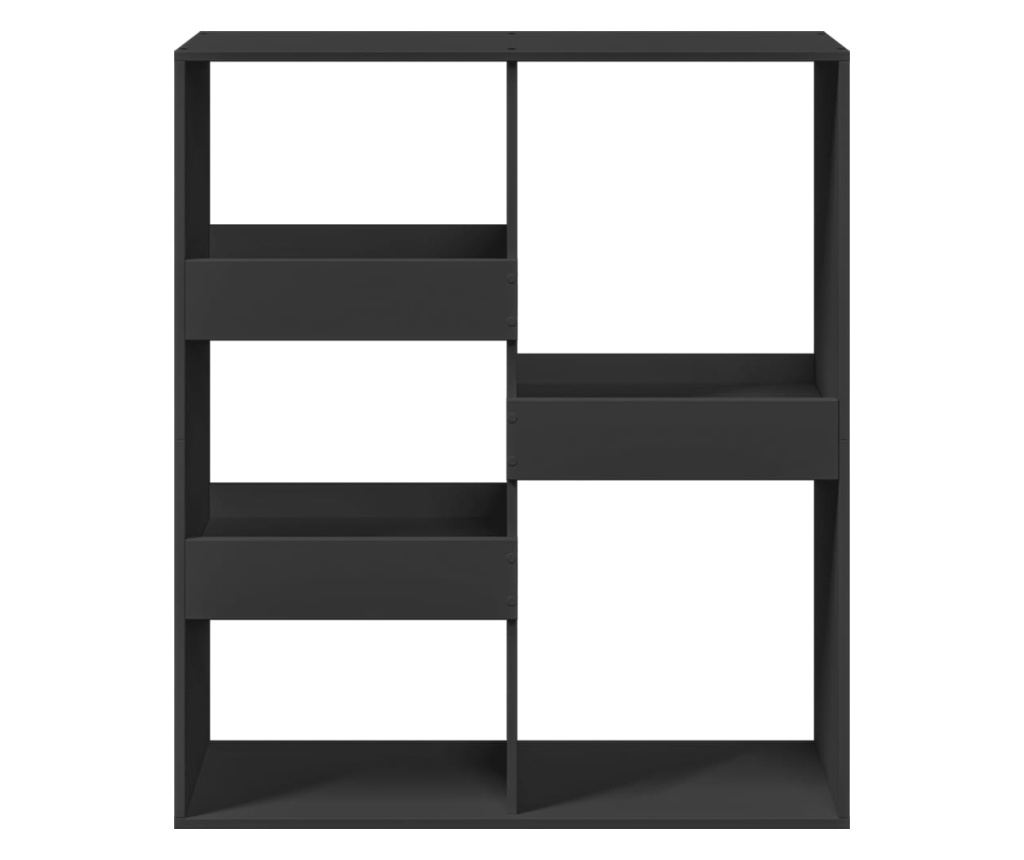 fekete térelválasztó könyvszekrény 100 x 33 x 115 cm - 4