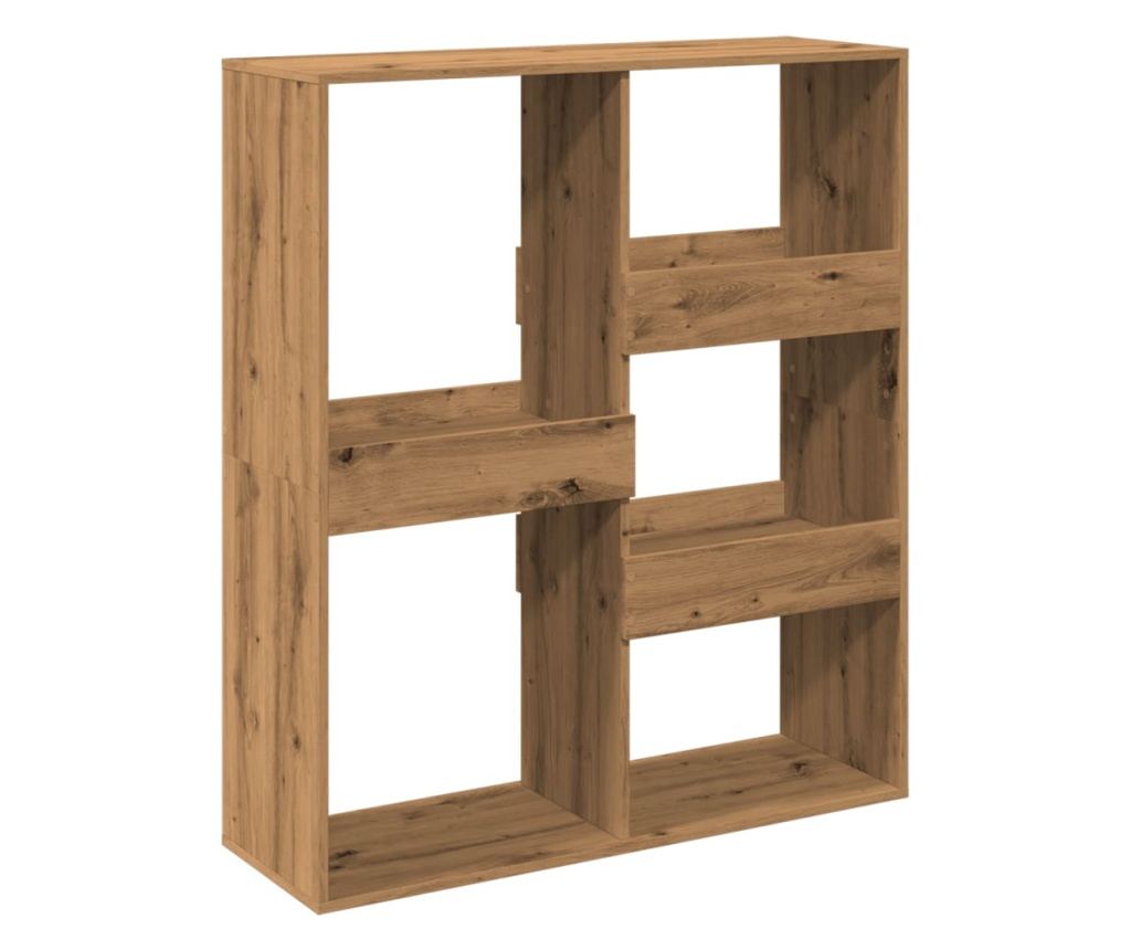 kézműves tölgy színű könyvszekrény/térelválasztó 100x33x115 cm - 6