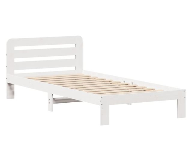 fehér tömör fenyőfa ágy matrac nélkül 100 x 200 cm