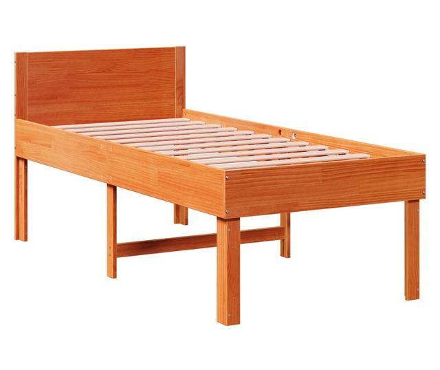 viaszbarna tömör fenyőfa ágy matrac nélkül 75 x 190 cm