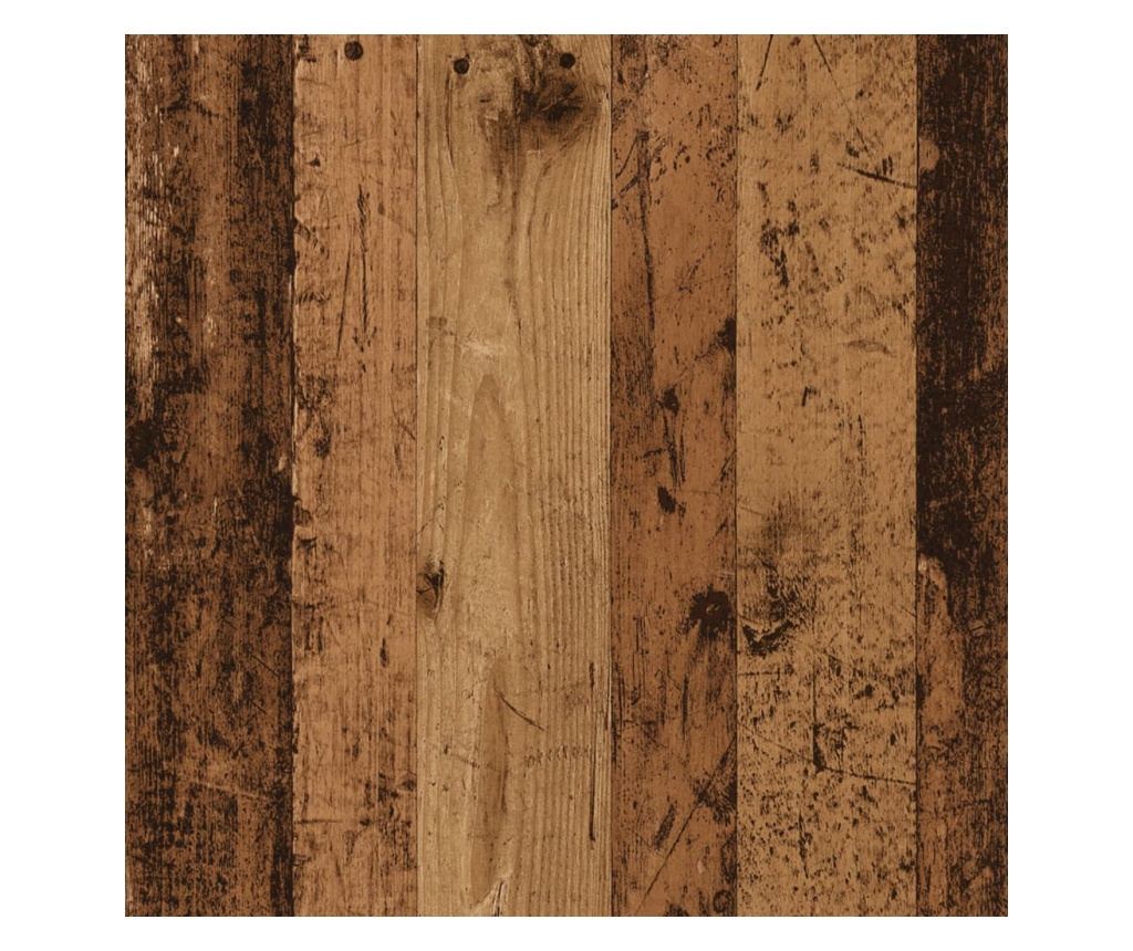 3 szintes antik fa színű szerelt fa keskeny tárolókocsi - 8