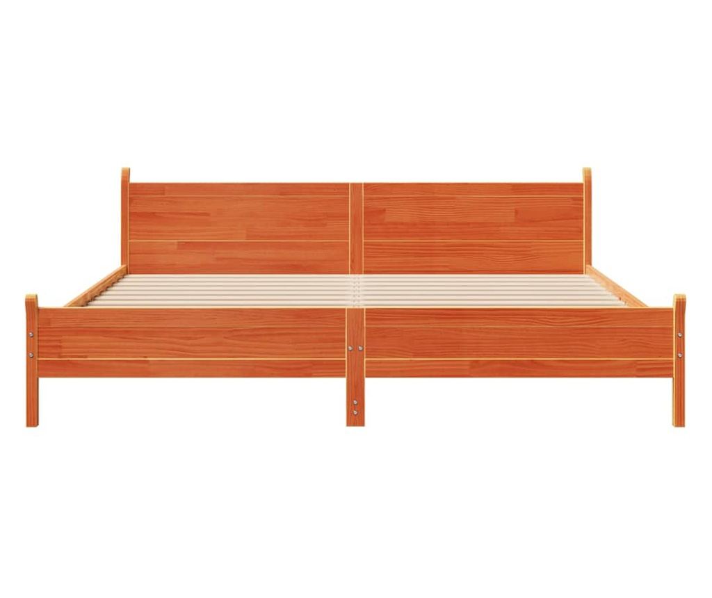 viaszbarna tömör fenyőfa ágy matrac nélkül 180 x 200 cm - 4