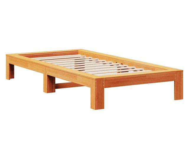 viaszbarna tömör fenyőfa ágy matrac nélkül 90 x 190 cm