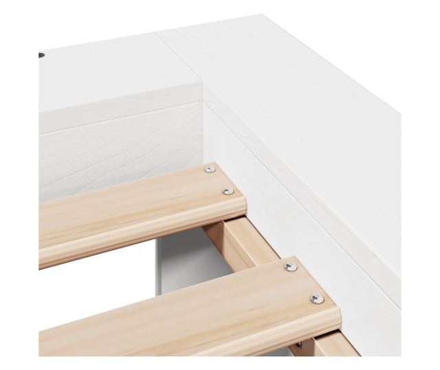 fehér tömör fenyőfa ágykeret matrac nélkül 90 x 190 cm