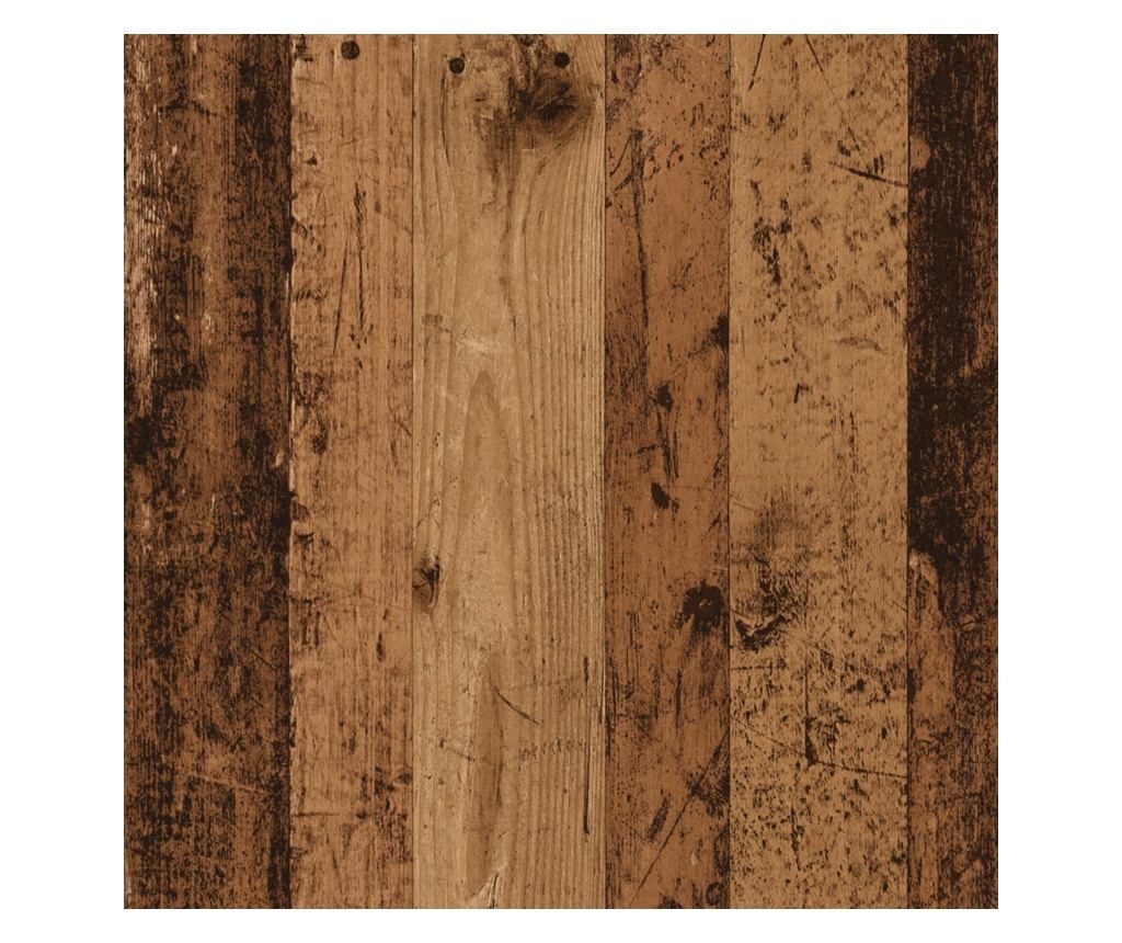 4 db antik fa színű szerelt fa fali polc 40 x 10 x 1,5 cm - 8