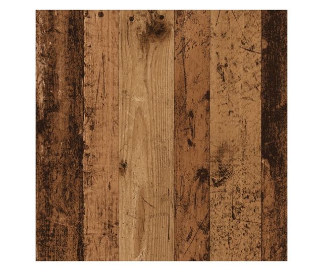 2 db antik fa színű szerelt fa CD-tartó szekrény 21x16x93,5 cm