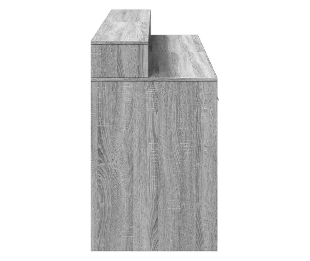 Psací stůl s LED šedý sonoma 160 x 55 x 91 cm kompozitní dřevo - 8
