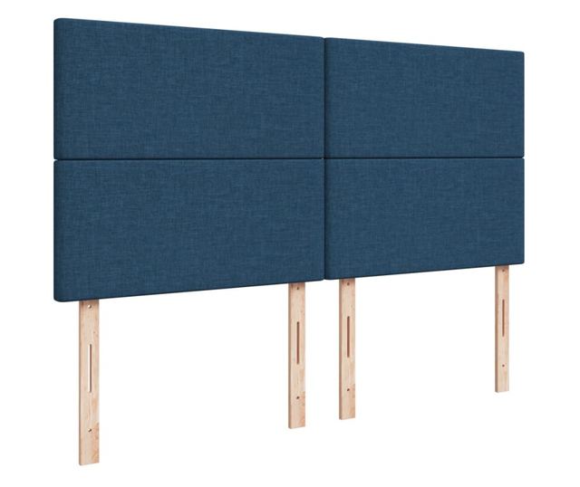 Боксспринг легло с матрак, синьо, 200x200 см, текстил