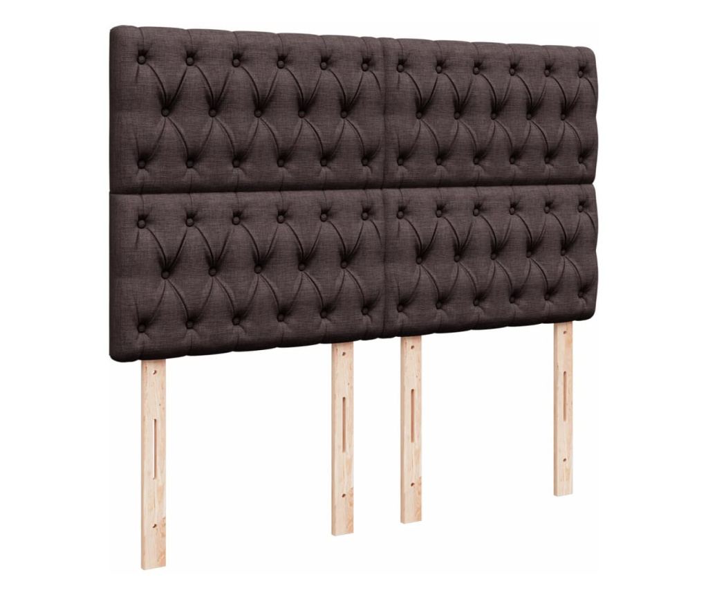 Континентално легло с матрак, тъмнокафяво, 140x200 см, текстил - 7