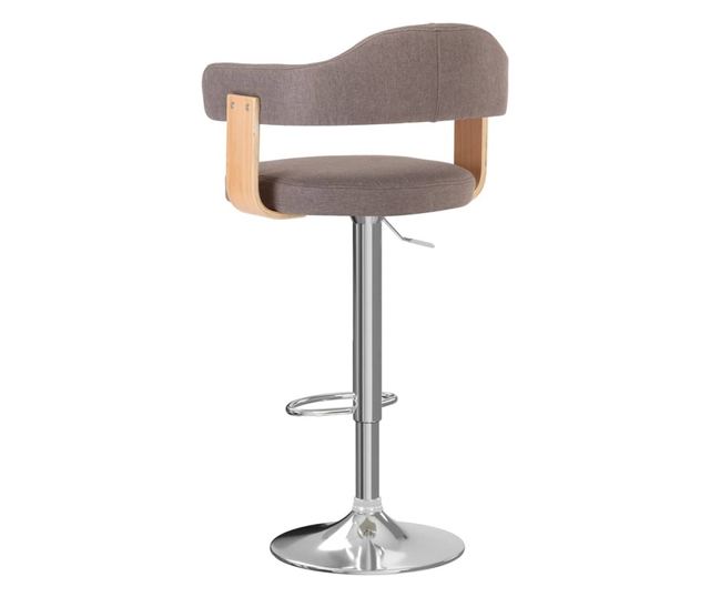 Barski stoli 2 kosa Taupe ukrivljen les in tkanina