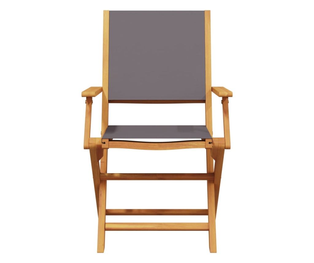 3dílný bistro set antracitový textil a masivní dřevo - 4