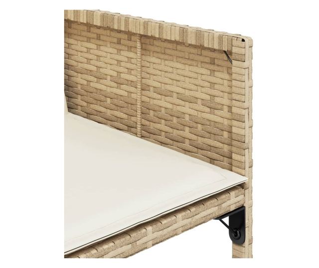 4 db bézs polyrattan kerti szék párnával