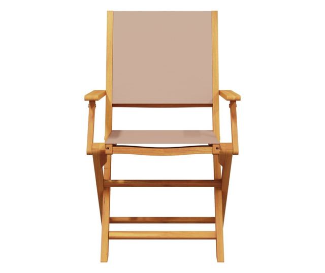 2 db tópszínű tömör akácfa és szövet kerti szék